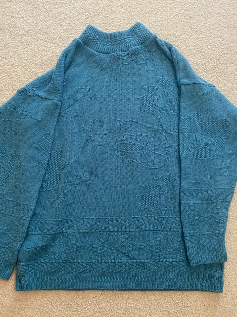 Teal Textured Knit Sweater